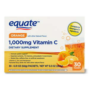 lot 69382 image: Equate 1000mg Vitamin C Powder Supplement for Immune Support Drink Mix Orange - 30ct