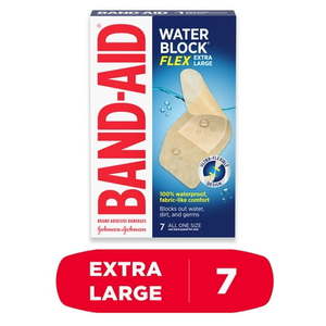lot 69387 image: Band-Aid Brand Water Block Flex Adhesive Bandages Extra Large 7 ct