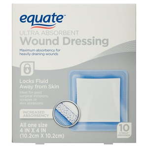 lot 69402 image: Equate Ultra Absorbent Wound Dressing 10 Count