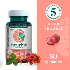 lot 69417 image: Neuriva Original Brain Health Support Strawberry Gummies (50 count) Brain Support With Phosphatidylserine & Decaffeinated Clinically Tested Coffee Cherry