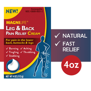 lot 69427 image: MagniLife Leg & Back Pain Relief Cream for Fast Relief of Lower Back Buttocks & Leg Pain 4 oz