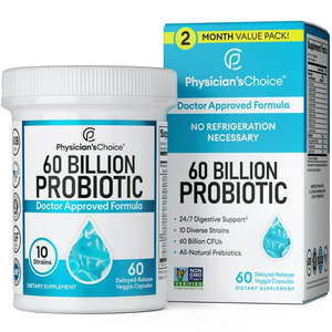 lot 69432 image: Physician��s Choice 60 Billion Probiotic Prebiotics and Probiotics for Women and Men 60 ct.