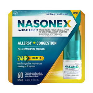lot 69433 image: Nasonex 24HR Allergy Nasal Spray 24 Hour Non Drowsy Allergy Medicine 60 Spray Count