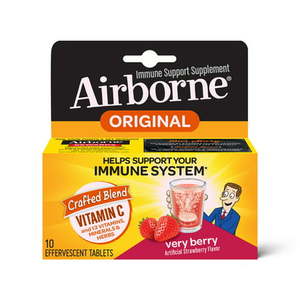 lot 69443 image: Airborne Very Berry Effervescent Tablets 10 count - 1000mg of Vitamin C - Immune Support Supplement (Packaging May Vary)