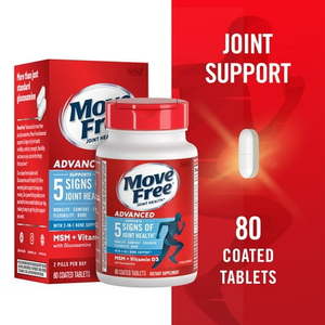 lot 69444 image: Move Free Advanced Plus MSM and Vitamin D3 80 tablets - Joint Health Supplement with Glucosamine and Chondroitin