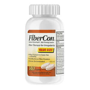 lot 69445 image: Fibercon Fiber Therapy for Regularity (Calcium Polycarbophil) Caplets 140 Ct Bottle