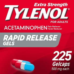 lot 69447 image: Tylenol Extra Strength Acetaminophen Rapid Release Gels 225 ct