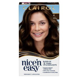 lot 69462 image: Clairol Nice n Easy Permanent Hair Dye Color Cream 4 Dark Brown