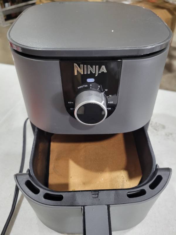 Ninja AF080 Mini Air Fryer 2 qt Capacity Compact Nonstick Quick Set Timer Grey