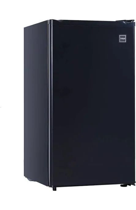  RCA RFR321-B-Black-COM RFR321 Single Mini Refrigerator-Freezer  Compartment-Adjustable Thermostat Control-Reversible Doors-Ideal for Dorm,  Office, RV, Garage, Apartment-Black Cubic Feet, 3.2 CU.FT : Appliances