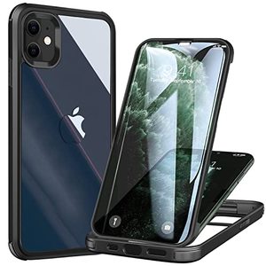 lot 81106 image: Ubunu Iphone 11 Case With Screen Protector Built-In 9H Hard Tempered Glass, For Magsafe 360 Full Body Protection, Clear Protective Iphone 11 Phone Case Cover For Men Women 6.1 Inch, Black