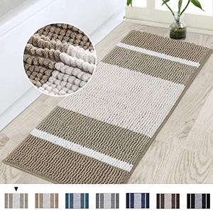 lot 81108 image: Bathroom Runner Rug Bath Mat For Bathroom Non Slip Bathroom Rug Extra Soft Absorbent Bathroom Mat Runner Washable Plush Shaggy Bath Carpet For Bathroom Floor, Tub And Shower, 17X 47, Taupe