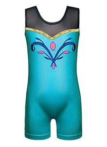 lot 81111 image: Hoziy Gymnastics Leotards For Girls 7-8 With Shorts Black Aqua Blue Teal Blue Sequins Lace Bodysuits
