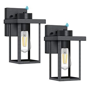 lot 81119 image: Tewei Dusk To Dawn Outdoor Lights For House, Black Exterior Light Fixtures Anti-Rust Waterproof Outdoor Wall Lantern, Outside Wall Sconce With Clear Glass Shade For Garage, 2 Pack