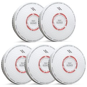 lot 81124 image: Jemay Smoke And Carbon Monoxide Detector, 10 Year Battery Operated Smoke Detector Carbon Monoxide Detector Combo, Dual Sensor Smoke Co Alarm With Led Indicator And Silence Function, Aw183-A, 5 Packs