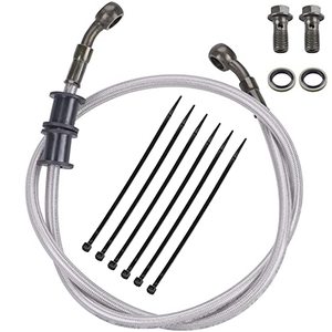 lot 81128 image: Mwmnun Silver Motorcycle Braided Steel Brake Clutch Oil Hoses Line Pipe Pipe For Atv Pit Dirt Bike Go Kart (Oil Hose Length 90Cm)