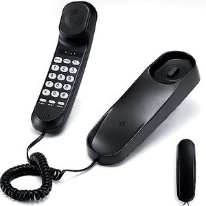lot 81155 image: Corded Phone For Home, Durable Landline Phone With Large Buttons For Seniors, Versatile Mini Phone For The Home, Office, And More (Black)