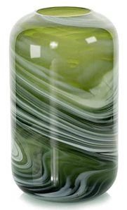 lot 81162 image: Molimao Glass Vase For Floral Centerpiece,Hand Blown Cloud Pattern Bottle,Modern Flower Vase For Dining Room, Living Room, Tabletop,Center Decor(Dark Green)