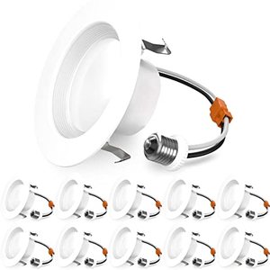 lot 81182 image: Sunco 10 Pack Led Recessed Lighting 4 Inch, 4000K Cool White, Dimmable Can Lights, Baffle Trim, 11W90W, 660 Lm, Damp Rated, Simple Retrofit Installation - Etl
