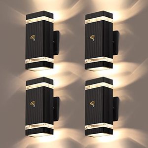 lot 81185 image: Lmp 4 Packs Dusk To Dawn Outdoor Lighting, Outdoor Light Fixture With 5W Led Bulbs, Outdoor Wall Lights Ip65 Waterproof Aluminum Up And Down Outdoor Lights For House, Garage, Porch, Doorway