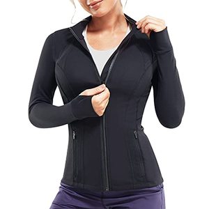 lot 81253 image: Traininggirl WomenS Sports Jacket Full Zip Workout Running Jacket Slim Fit Long Sleeve Yoga Track Jacket With Thumb Holes (Black, X-Large, X_L)