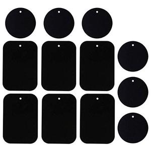 lot 81254 image: Dstelin Smartphones Metal Plate 4 Pack For Phone Car Mount Holder Cradle With 3M Adhesive (Compatible With Magnetic Mounts) - 2 Rectangle And 2 Round, Black