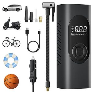 lot 81274 image: Tgbox Tire Inflator Portable Air Compressor, 6000Mah Portable Air Pump, 150 Psi Cordless Bike Pump With Lcd Dual Screen& Emergency Light, Suitable For Cars, E-Bikes, Truck &Motorcycles