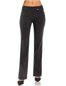 lot 81278 image: Design By Olivia WomenS Relaxed Boot-Cut Office Pants Trousers Slacks Black M