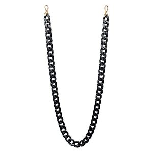 lot 81285 image: Diy 40 Inches Acrylic Purse Chain Bag Chain Plastic Handbag Chain Strap Shoulder Cross Body Strap Purse Handles Bag Replacement Straps With Metal Buckles (Black, 40 (100Cm))