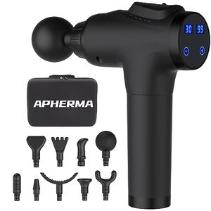 lot 81297 image: Apherma Massage Gun, Muscle Massage Gun For Athletes Handheld Deep Tissue Massager Tool 30 Speed Levels 9 Heads, Mothers Day Gifts From DaughterSon