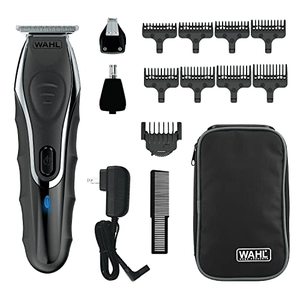 lot 81303 image: Wahl Usa Aqua Blade Rechargeable WetDry Lithium-Ion Deluxe Beard Trimmer For Men - Interchangeable Heads For Detailing, Hair, Mustache And Body Grooming - Model 9899-100