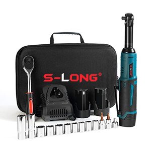 lot 81313 image: S-Long Extended Cordless Ratchet Wrench Set, 38 400 Rpm 12V Power Electric Ratchet Driver With 12 Sockets, Two 2000Mah Lithium-Ion Batteries And 60-Min Fast Charge