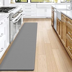 lot 81324 image: Dexi Kitchen Rug Anti Fatigue,Non Skid Cushioned Comfort Standing Kitchen Mat Waterproof And Oil Proof Floor Runner Mat, Easy To Clean, 17X95, Grey