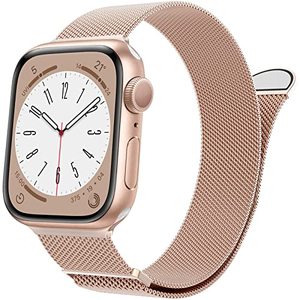 lot 81332 image: Marge Plus Compatible With Apple Watch Band Series Ultra 8 7 6 5 4 3 2 1 Se 38Mm 40Mm 41Mm 42Mm 44Mm 45Mm 49Mm Women And Men, Stainless Steel Mesh Loop Magnetic Clasp Replacement For Iwatch Bands (45Mm44Mm42Mm49Mm, Champagne Gold)