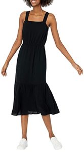 lot 81344 image: Amazon Essentials WomenS Fluid Twill Tiered Fit And Flare Dress, Black, Small