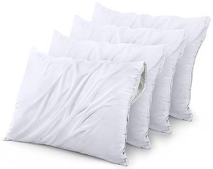 lot 81350 image: Utopia Bedding Waterproof Pillow Protector Zippered (2 Pack) Queen � Bed Bug Proof Pillow Encasement 20 X 28 Inches