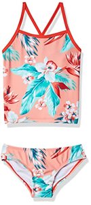 lot 81355 image: Kanu Surf Girls Big Alania Floral Banded Tankini Beach Sport 2-Piece Swimsuit, Coral, 10
