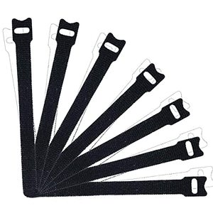 lot 81357 image: 120 Pcs Reusable Fastening Cable Ties, 6 Inch Premium Adjustable Cord Ties Black Cord Organization Straps, Microfiber Hook Loop Cable Management Wire Organizer Wrap (120 Pcs,6 Inch,Black)