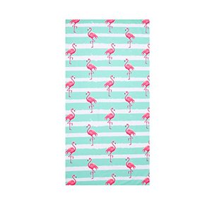 lot 81364 image: Livilan Flamingo Blue Beach Towel For Girls Kids, 30�X60�Microfiber Thin Soft Bath Swimming Pool Travel Towel, Oversized Quick Dry Sand Free Lightweight Beach Towel, Flamingo Gifts For Women
