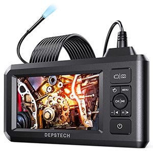 lot 81378 image: Depstech Industrial Endoscope, 5.5Mm 1080P Hd Digital Borescope Inspection Camera 4.3 Inch Lcd Screen Ip67 Waterproof Snake Camera With 6 Led Lights, 16.5Ft Semi-Rigid Cable,32Gb Card And Helpful Tool