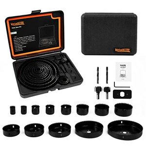 lot 81415 image: Meiwaltee Hole Saw Kit,19Pcs Hole Saw Set With 34-6(19-152Mm) 13Pcs Saw Blades,2 Mandrels,2 Drill Bits,1 Installation Plate,1 Hex Key,Ideal For Soft Wood,Plywood,Drywall,Pvc Board