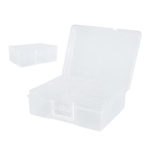 lot 81419 image: Pca Photo Case 4 X 6, Photo Box Storage With Handle - 8 Inner Photo Keeper, Large Photo Organizer, Clear Plastic Craft Case For Photos Stickers Stamps Jigsaw Seeds