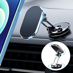 lot 81428 image: Magnetic Phone Holder For Car, New Alloy Folding Magnetic Car Phone Holder 8 Strong Magnets Phone Mount 720° Rotation Metal Dashboard Car Magnetic Phone Holder Mount For IphoneSamsung All Phones