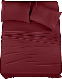 lot 81444 image: Utopia Bedding Queen Bed Sheets Bedding - Brushed Microfiber - Shrinkage And Fade Resistant - Easy Care (Queen, Red Burgundy)
