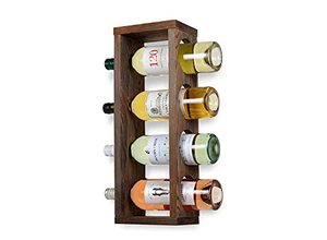 lot 81450 image: Rustic State Sonoma Wall Mounted Wood Vertical Wine Rack Holder Storage Shelf Organizer For 4 Bottles - Home, Kitchen, Dining Room Bar Dcor - Walnut