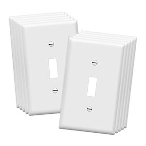 lot 81461 image: Enerlites Light Switch Cover Plate, Toggle Wall Plate Cover, Size 1-Gang 4.50 X 2.76, Unbreakable Polycarbonate Thermoplastic, 8811-W-10Pcs, White (10 Pack)
