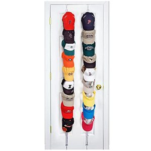lot 81467 image: Perfect Curve Caprack18 Over-The-Door Hat Rack And Organizer Baseball Cap Rack Hat Rack Stand Hat Rack For Door Hat Rack For Closet Two Straps Holds Up To 18 Caps Black
