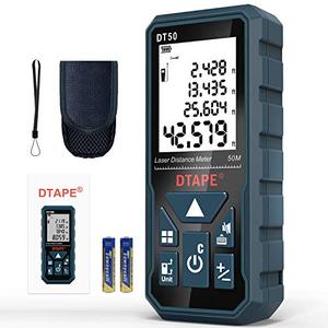 lot 81481 image: Laser Measure 165Ft Dt50 Laser Distance Meter 50M, Portable Handle Digital Measure Tool Range Finder, Larger Backlit Lcd 4 Line Display Ip54 Shockproof