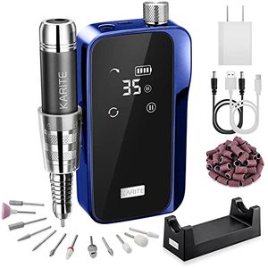 lot 81488 image: Karite Rechargeable Nail Drill With 24H Working Time And 35000Rmp Professional Acrylic Nail Drill Machine, Portable Electric Nail File With 13 Bits Coreless Motor For Nail Art Manicure Pedicure