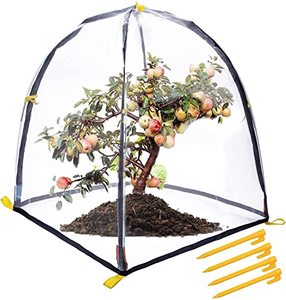 lot 81496 image: Purple Star 1N 35 X35 X 39 Inch Insect Barrier Plant Tent Cover-Insect Bird Barrier Netting Mesh-Bug Guard Cover With Stakes For Protect Plants Fruits From Insect Bird Eating (1, L)